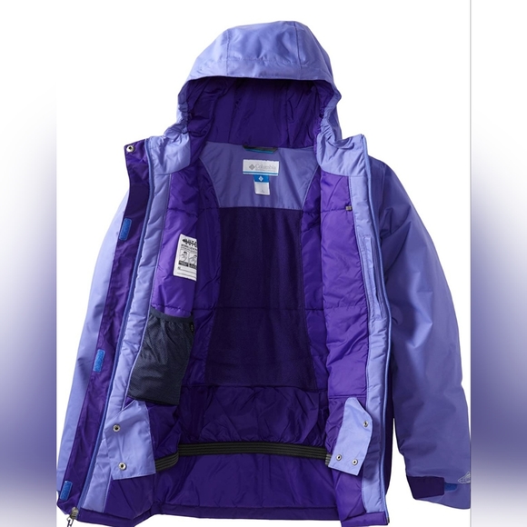 Columbia Girls' Crash Out Snow Jacket in light & dark purple, size Large - Picture 2 of 14